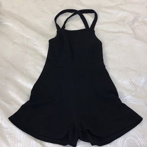 Black Crossed back Romper